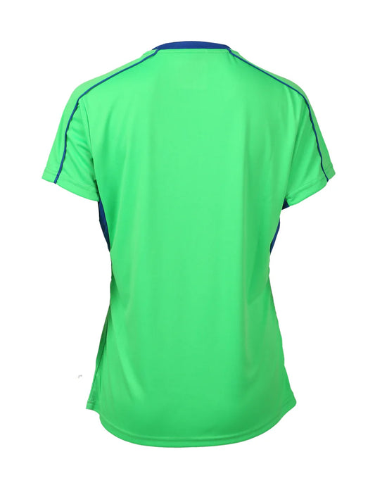 unisex badminton t-shirt, green FZ Forza tee, Bacani sports shirt, anti-static courtwear, breathable badminton top, Dryforze unisex shirt, stretchable performance tee, polyester athletic shirt, moisture-wicking courtwear, lightweight badminton shirt, stylish sports tee, unisex court apparel, green badminton t-shirt, comfortable FZ Forza wear, training t-shirt for all