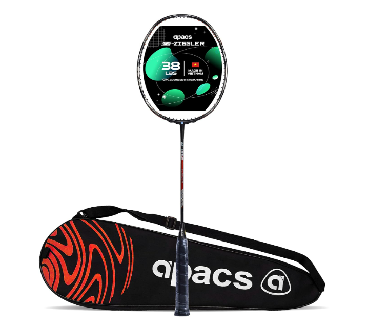APACS Z-ZIGGLER BLACK RED UNSTRUNG BADMINTON RACQUET