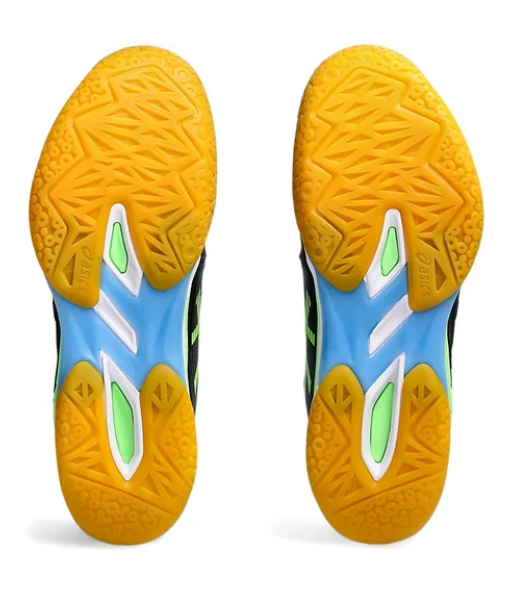 ASICS COURT FF 3 BLACK/LIME BURST BADMINTON SHOES UK 7