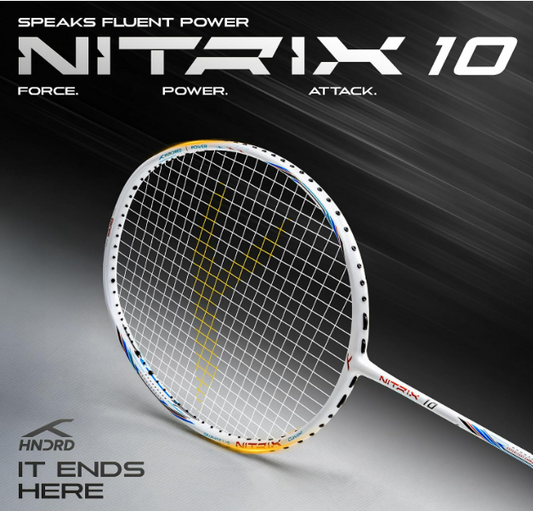 Hundred Nitrix 10 Unstrung Badminton Racquet (Pearl White)/5U