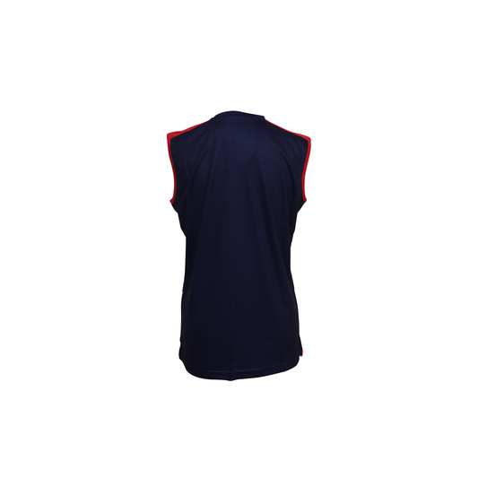 sleeveless badminton shirt, tournament series t-shirt, Dynaspan fabric, Perfect Dry tech, Victor sportswear, moisture-wicking sleeveless tee, breathable badminton top, elastic spandex shirt, quick-dry tournament wear, lightweight sports t-shirt, professional badminton apparel, stretchable fabric, sportswear for athletes, breathable activewear, performance badminton shirt