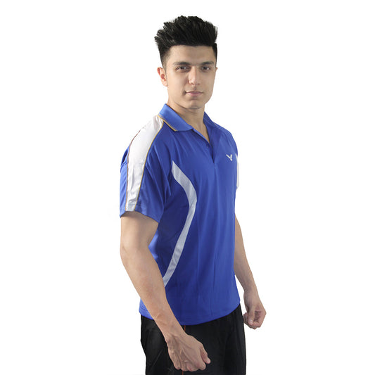 polo badminton shirt, Victor polo t-shirt, Perfect Dry fabric, button neck shirt, breathable polyester top, moisture-wicking polo, men’s sports polo, lightweight training shirt, badminton courtwear, professional sports shirt, durable badminton tee, Victor sports apparel, quick-dry polo shirt, tournament shirt, classic polo design, breathable athletic shirt