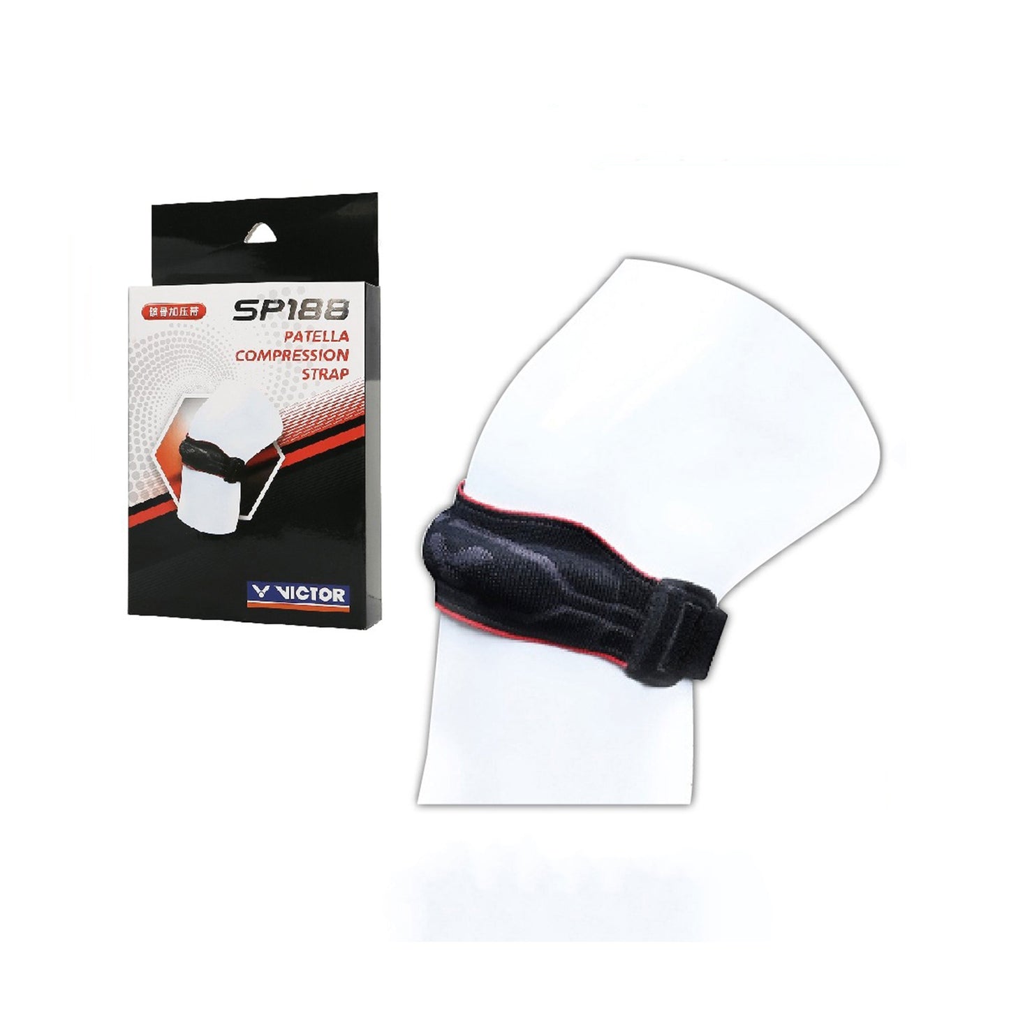 knee support strap, Victor SP188, patella compression band, badminton knee brace, arthritis relief gear, breathable knee support, joint pain recovery, ligament injury strap, black knee protector, nylon knee strap, athletic knee belt, meniscus injury aid, tendon support gear, knee stability strap, lightweight sports knee support