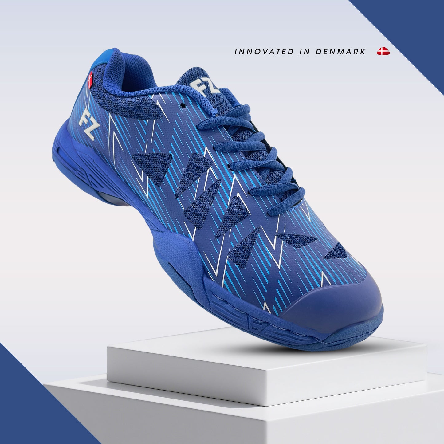 FZ Forza Tarami blue shoes, Drylex blue court shoes, ASE support shoes, F-Zone grip shoes, Tuck Board badminton shoes, medium fit court footwear, blue athletic shoes, performance sports sneakers
