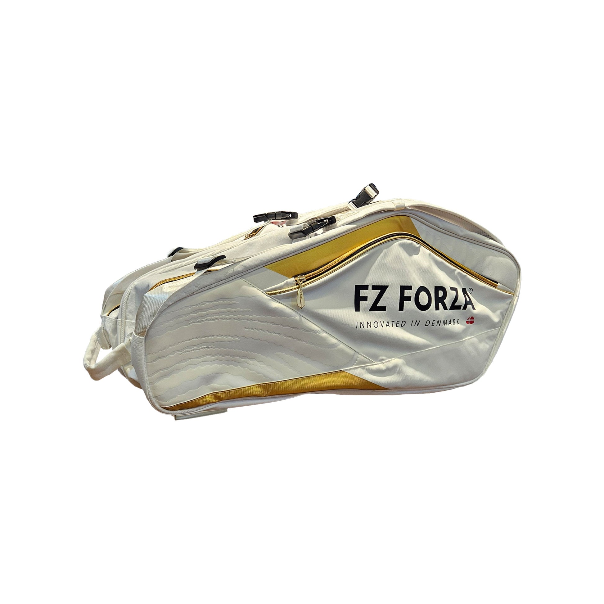 FZ Forza Tour Line kitbag, black white badminton kitbag, 6 racket capacity bag, sports gear storage bag, dual compartment kitbag, FZ Forza racket bag, stylish black and white kitbag, training equipment bag, carry kitbag for matches, large capacity badminton bag