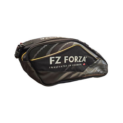 FZ Forza Tour Line kitbag, black white badminton kitbag, 6 racket capacity bag, sports gear storage bag, dual compartment kitbag, FZ Forza racket bag, stylish black and white kitbag, training equipment bag, carry kitbag for matches, large capacity badminton bag