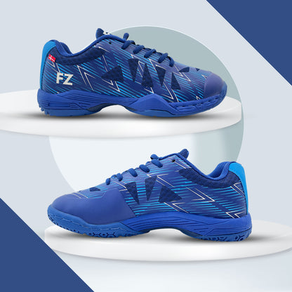 FZ Forza Tarami blue shoes, Drylex blue court shoes, ASE support shoes, F-Zone grip shoes, Tuck Board badminton shoes, medium fit court footwear, blue athletic shoes, performance sports sneakers