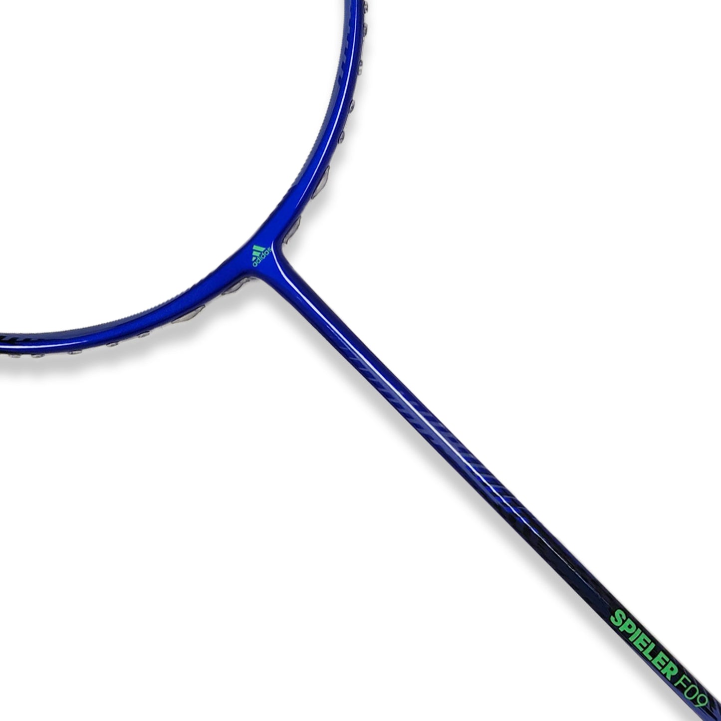 Shop Adidas Spieler F09 strung badminton racket, 5U G5, SMART carbon frame, medium shaft, 28 lbs string tension, durable racket, lightweight badminton racket India, Adidas intermediate racket, Adidas F09 best price, professional badminton racket, Adidas badminton equipment, best Adidas racket