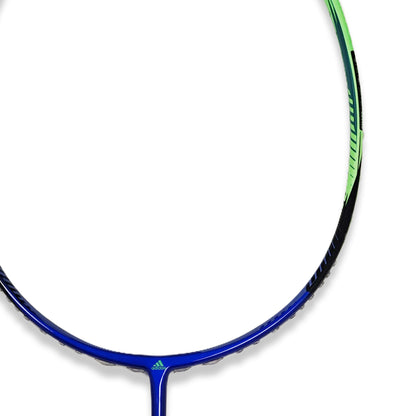 Shop Adidas Spieler F09 strung badminton racket, 5U G5, SMART carbon frame, medium shaft, 28 lbs string tension, durable racket, lightweight badminton racket India, Adidas intermediate racket, Adidas F09 best price, professional badminton racket, Adidas badminton equipment, best Adidas racket
