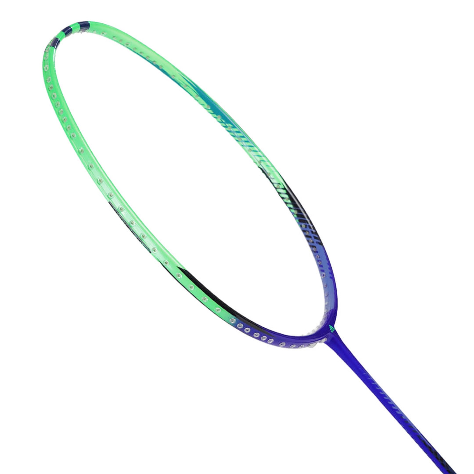Shop Adidas Spieler F09 strung badminton racket, 5U G5, SMART carbon frame, medium shaft, 28 lbs string tension, durable racket, lightweight badminton racket India, Adidas intermediate racket, Adidas F09 best price, professional badminton racket, Adidas badminton equipment, best Adidas racket