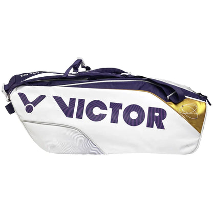 Tai Tzu Ying collection bag, Victor TTY‑AJ kitbag, limited edition badminton bag, purple & white kit bag, adjustable double shoulder straps, heat‑insulated compartment, racket & shoe storage, stylish influencer bag, accessory pouch, travel friendly gear kit, club tournament bag, premium branding, fashion badminton bag, role model inspired gear