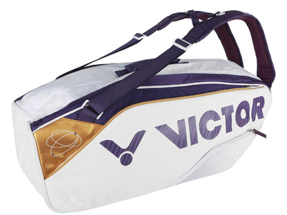 Tai Tzu Ying collection bag, Victor TTY‑AJ kitbag, limited edition badminton bag, purple & white kit bag, adjustable double shoulder straps, heat‑insulated compartment, racket & shoe storage, stylish influencer bag, accessory pouch, travel friendly gear kit, club tournament bag, premium branding, fashion badminton bag, role model inspired gear