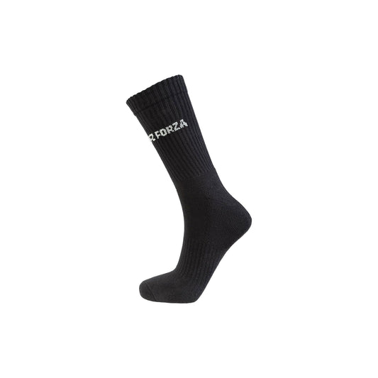 FZ Forza black socks, black white sports socks, breathable long socks, badminton socks for men, cotton blend athletic socks, UK size sports socks, comfortable 2-pack socks, anti-odor sports socks, elastic long socks for athletes