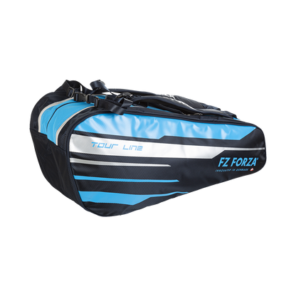 FZ Forza Tour kitbag, blue lavendula racket bag, 3 compartment sports bag, spacious badminton kitbag, gear storage bag, stylish blue sports kitbag, training and travel racket bag, large capacity FZ Forza bag