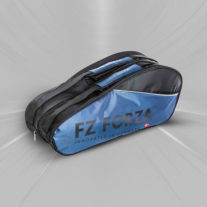 FZ Forza Ark bag, Estate Blue racket bag, 3 compartment badminton bag, stylish badminton kitbag, 6 racket capacity gear bag, sports training bag, estate blue sportswear bag, badminton gear organizer