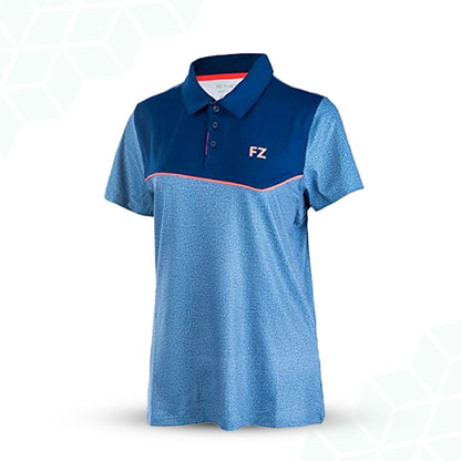 buy estate blue polo badminton t-shirt, FZ Forza Dhaka shirt, breathable unisex polo tee, stylish badminton shirt, courtwear for men and women, dryforze performance polo, anti-shrink badminton apparel, stretchable polo shirt, Forza sportswear polo, unisex athletic shirt, moisture-wicking t-shirt, blue badminton tee, training top polo, comfortable sports shirt, polo badminton t-shirt unisex