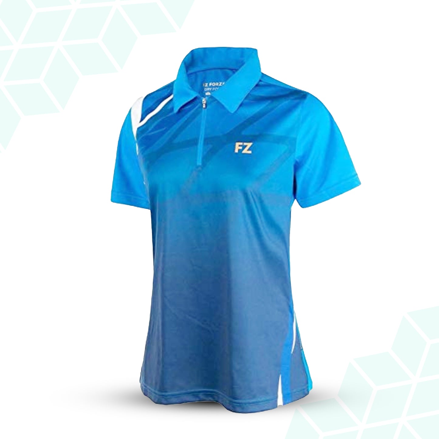 buy women’s blue polo badminton t-shirt, FZ Forza Gail polo tee, stretchable badminton shirt women, breathable dry forze shirt, anti-static badminton top, stylish courtwear women, performance badminton t-shirt, women’s sports polo shirt, blue badminton t-shirt, best ladies badminton wear, comfortable sportswear, FZ Forza women’s polo, sports t-shirt blue women, durable badminton top, lightweight badminton apparel