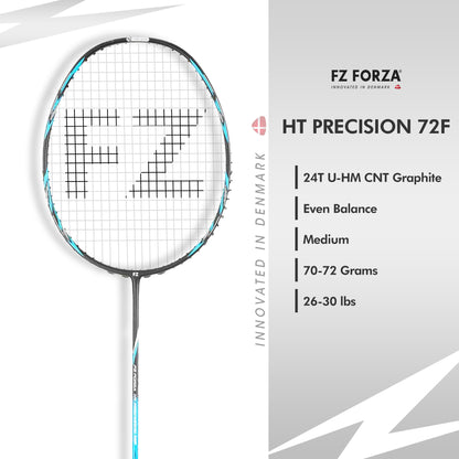 "fz forza ht precision 72f, ht precision 72f racket, beginner control racket, strung 4U G5 racket, lightweight accuracy racket, racket for learning technique, precision racket for kids, forza training series, graphite composite frame, badminton racket for accuracy, g5 grip control racket, black red badminton racket, head-light balance racket, badminton practice gear, racket for juniors, entry level sports racket, racket for schools and colleges, indoor badminton racket, beginner sports equipment