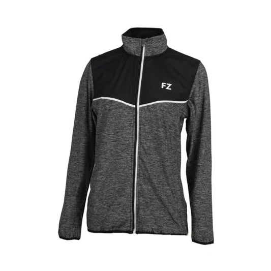 Haze jacket for women badminton, FZ Forza women’s black jacket, black badminton jacket for women, anti-pilling women’s courtwear, lightweight Dryforze jacket, stylish black jacket for sports, badminton jacket for female players