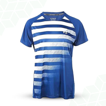 Madison badminton t-shirt, estate blue sports t-shirt, women’s badminton shirt blue, FZ Forza performance tee, stretchable estate blue tee, Dryforze women’s badminton top