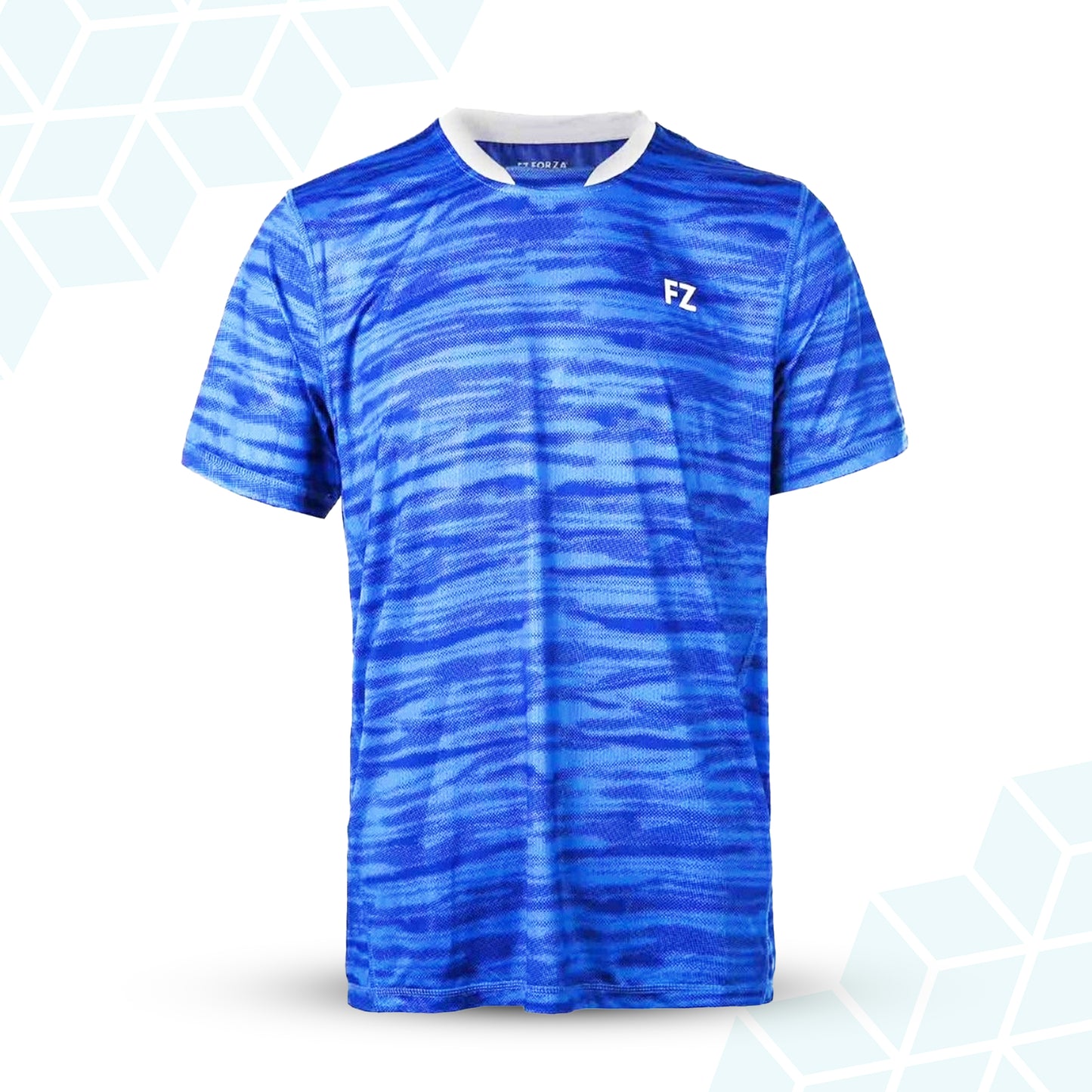 unisex badminton t-shirt, blue FZ Forza shirt, Malone courtwear, anti-static Dryforze tee, breathable sports shirt, stretchable badminton t-shirt, moisture-wicking court top, polyester athletic shirt, unisex performance tee, Steel Blue badminton shirt, Estate Blue FZ Forza shirt, men and women badminton wear, soft badminton t-shirt, lightweight court shirt, colorful sportswear