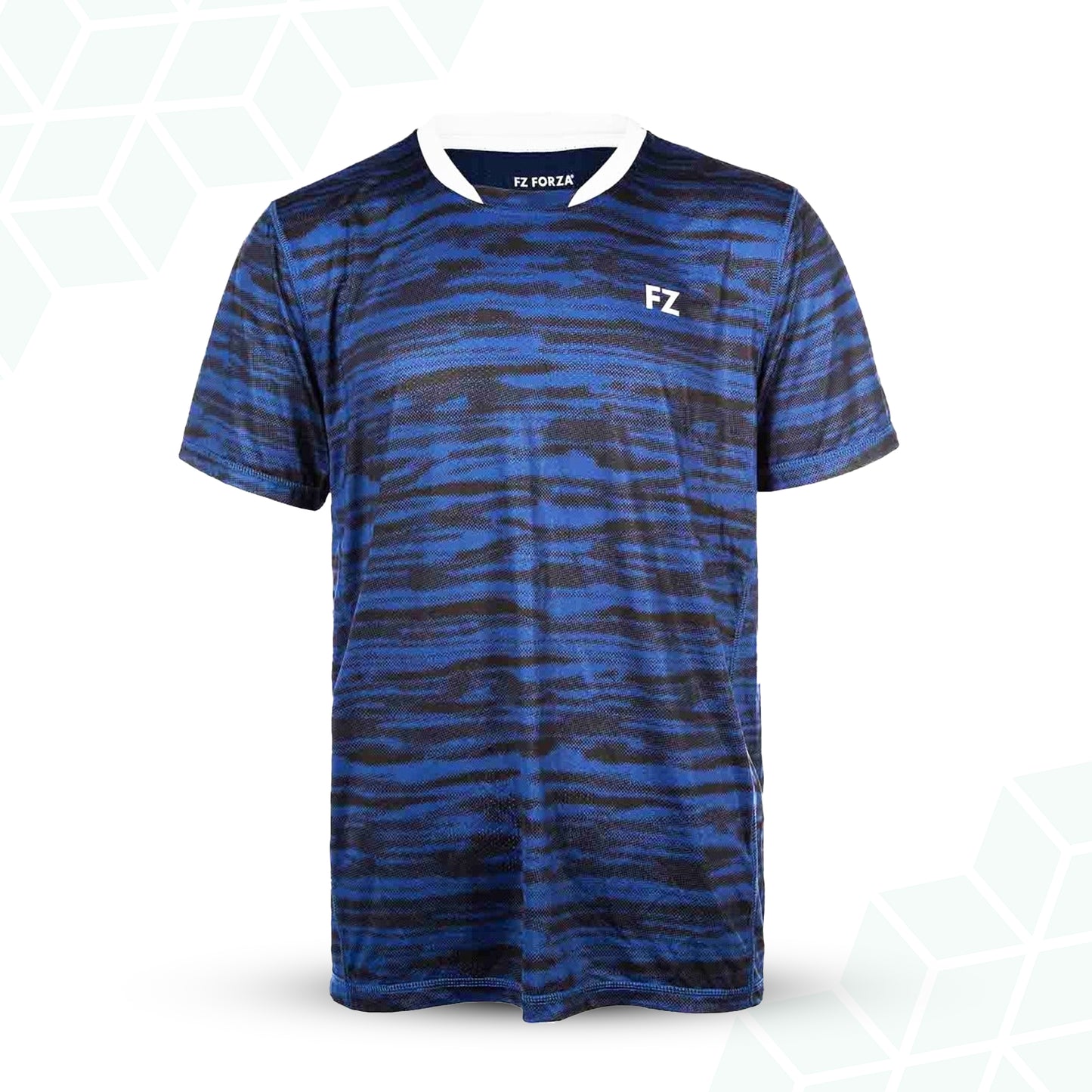 unisex badminton t-shirt, blue FZ Forza shirt, Malone courtwear, anti-static Dryforze tee, breathable sports shirt, stretchable badminton t-shirt, moisture-wicking court top, polyester athletic shirt, unisex performance tee, Steel Blue badminton shirt, Estate Blue FZ Forza shirt, men and women badminton wear, soft badminton t-shirt, lightweight court shirt, colorful sportswear