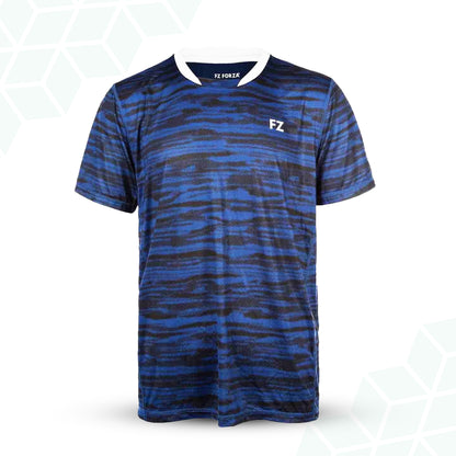 unisex badminton t-shirt, blue FZ Forza shirt, Malone courtwear, anti-static Dryforze tee, breathable sports shirt, stretchable badminton t-shirt, moisture-wicking court top, polyester athletic shirt, unisex performance tee, Steel Blue badminton shirt, Estate Blue FZ Forza shirt, men and women badminton wear, soft badminton t-shirt, lightweight court shirt, colorful sportswear