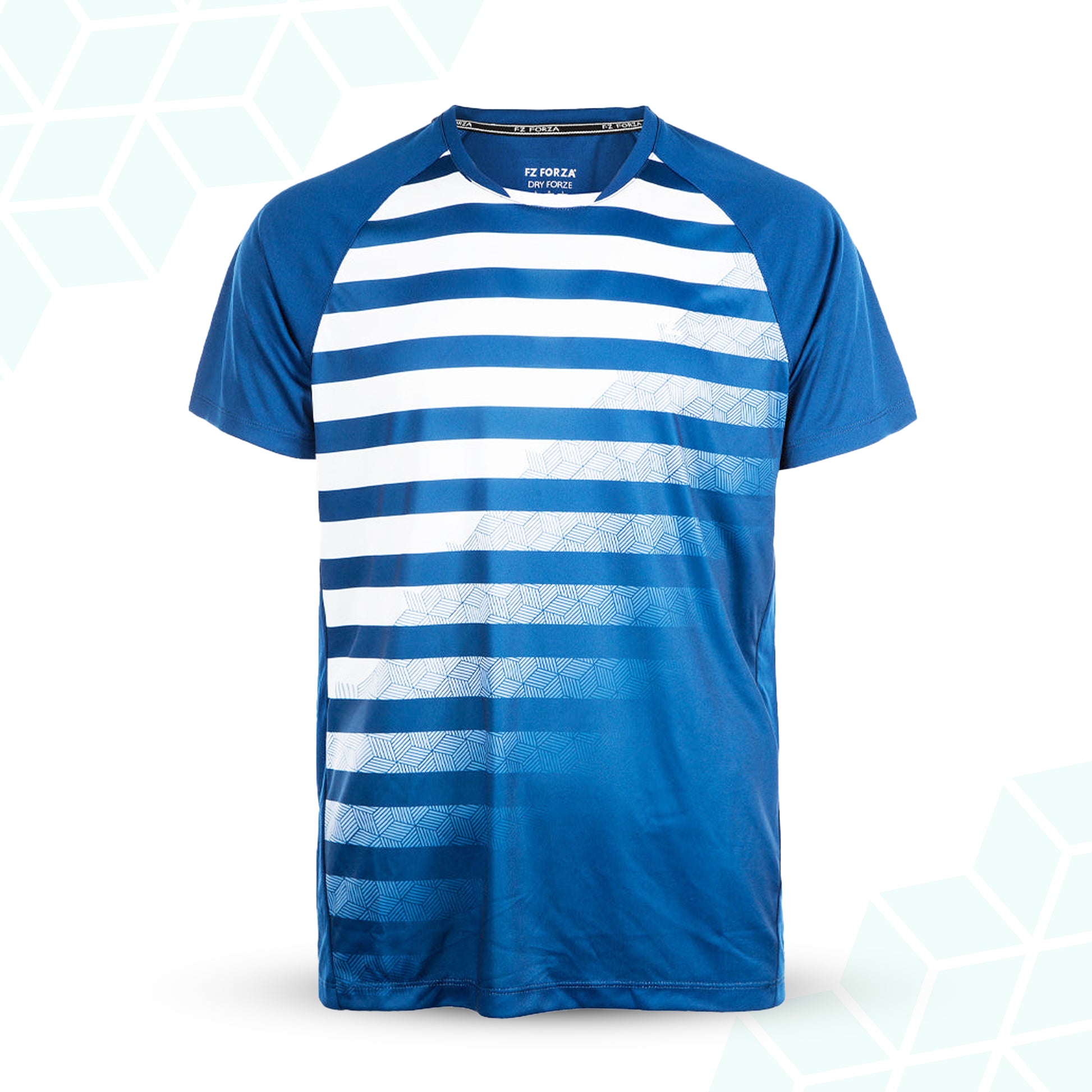 unisex badminton t-shirt, blue FZ Forza shirt, Mouritz Dryforze tee, anti-static sportswear, stretchable courtwear, breathable badminton shirt, moisture-wicking athletic top, polyester sports t-shirt, men’s and women’s courtwear, stylish badminton tee, lightweight Dryforze shirt, blue court t-shirt, athletic unisex apparel, comfort-fit badminton shirt, sports t-shirt for all