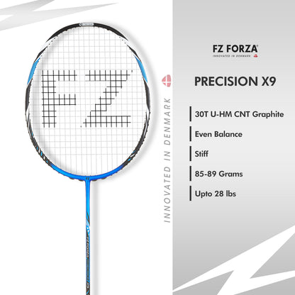 FZ Forza Precision X9, Precision X9 badminton racket, 3U G5 unstrung racket, intermediate level racket, badminton racket for accuracy, FZ Forza X9 specs, unstrung graphite racket, FZ Forza Precision series, training racket intermediate, powerful badminton racket, shop Precision X9, badminton racket India buy, control and power racket, FZ Forza 3U G5, Forza mid-level racket, badminton match racket, durable graphite frame, FZ Forza unstrung precision racket, intermediate grip badminton racket