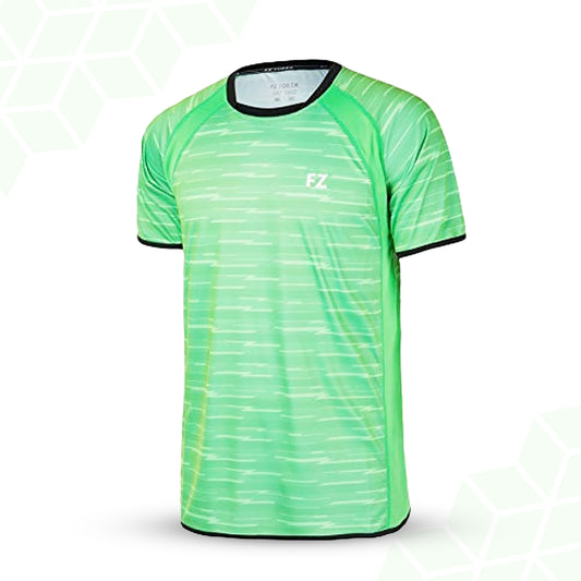 buy green badminton t-shirt unisex, FZ Forza Tait shirt, round neck dryforze tee, unisex sports t-shirt, breathable badminton top, stretchable unisex shirt, anti-static green tee, courtwear for men and women, comfortable badminton wear, moisture-wicking shirt, performance t-shirt badminton, stylish green top, unisex athletic shirt, sports shirt for practice, FZ Forza t-shirt unisex