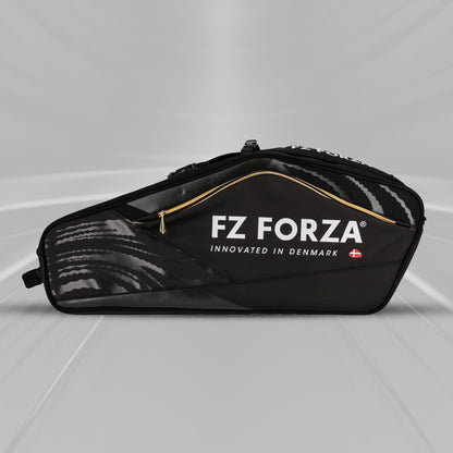 FZ Forza Tour Line kitbag, black white badminton kitbag, 6 racket capacity bag, sports gear storage bag, dual compartment kitbag, FZ Forza racket bag, stylish black and white kitbag, training equipment bag, carry kitbag for matches, large capacity badminton bag
