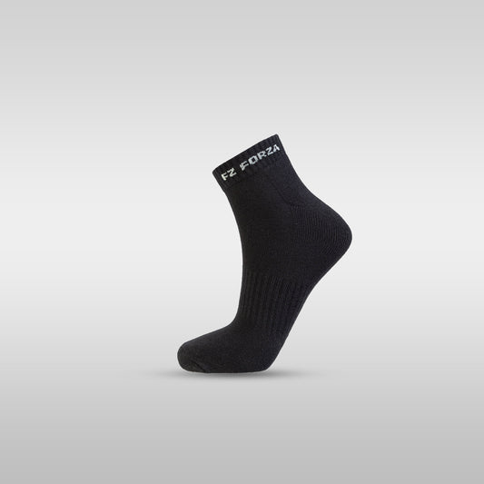 FZ Forza Comfort Short Badminton Socks – 80% Cotton, Moisture-Wicking, Pack of 2 (Black / White, EU 35–47)