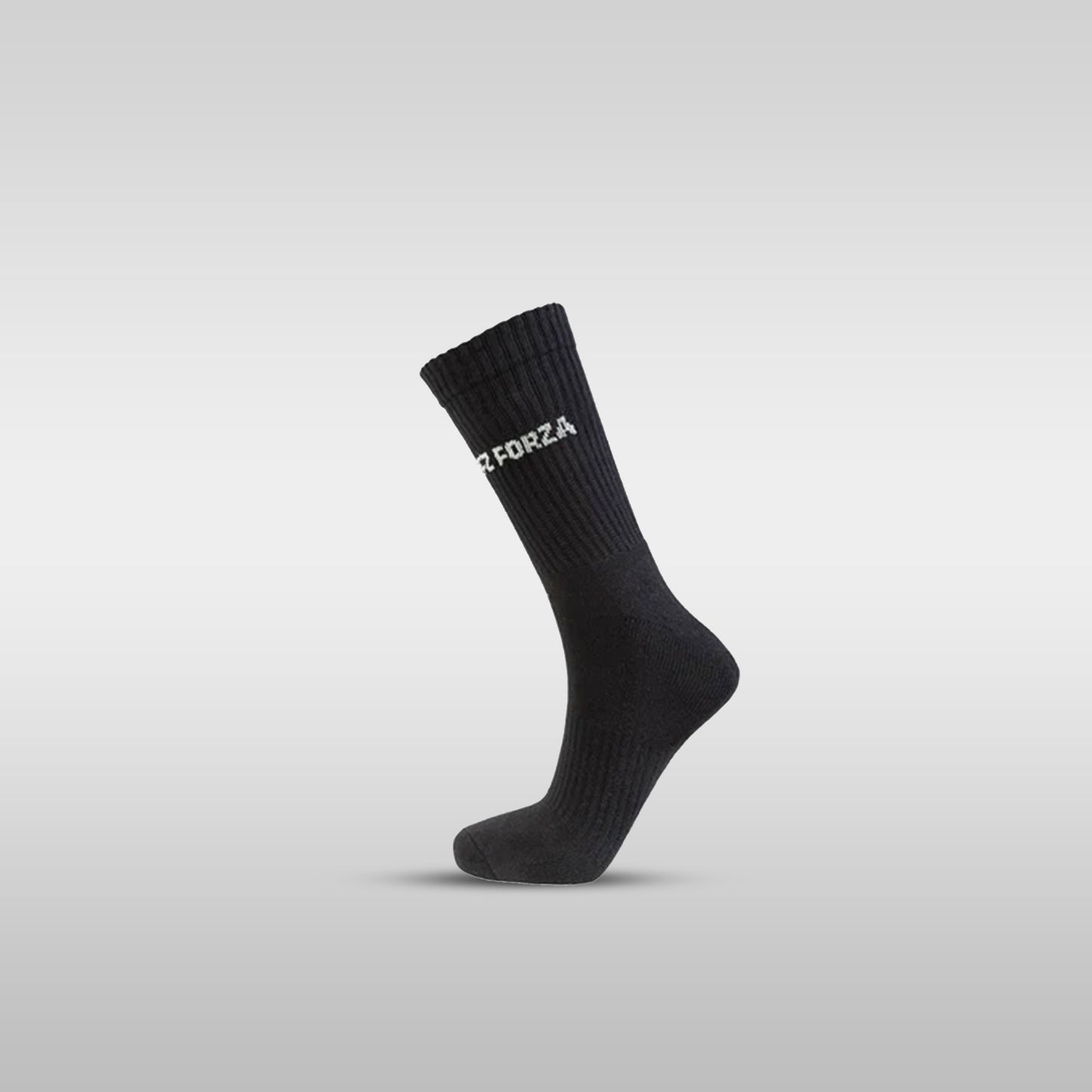 FZ Forza Comfort Long Badminton Socks – 80% Cotton, Moisture-Wicking, Pack of 2 (Black / White, EU 35–47)
