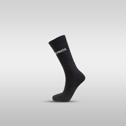 FZ Forza Comfort Long Badminton Socks – 80% Cotton, Moisture-Wicking, Pack of 2 (Black / White, EU 35–47)