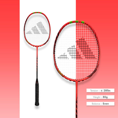 Buy Adidas Kalkul A1 badminton racket, 4U G5, intermediate racket, even balance, high modulus graphite frame and shaft, 28 lbs string tension, durable badminton racket Adidas, control and speed racket, Adidas Kalkul A1 online, professional badminton racket, Adidas badminton equipment, best Adidas racket