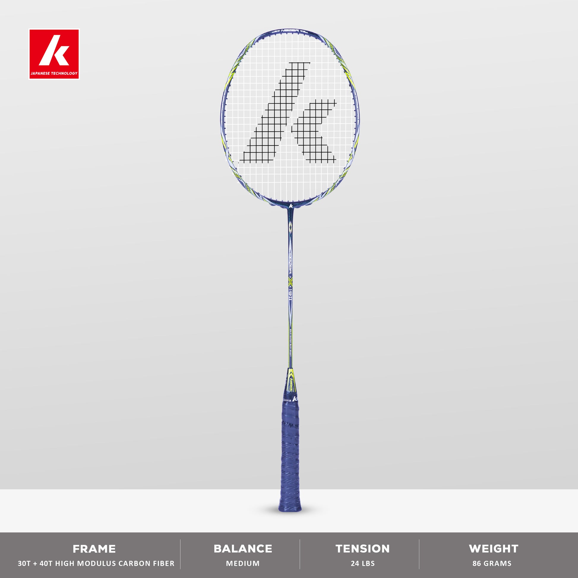 kawasaki nezer 19 ii, advanced badminton racket, 3U graphite racket, 46T + 80T shaft, 30T + 40T frame, 18–32 lbs tension racket, kawasaki badminton india, professional racket kawasaki, medium flex racket, nezer series graphite, badminton racket for tournaments, high string tension, kawasaki g1 racket, badminton gear online, control-focused racket, graphite badminton bat, kawasaki sports equipment, durable shaft racket, racket for competitive play, elite badminton players