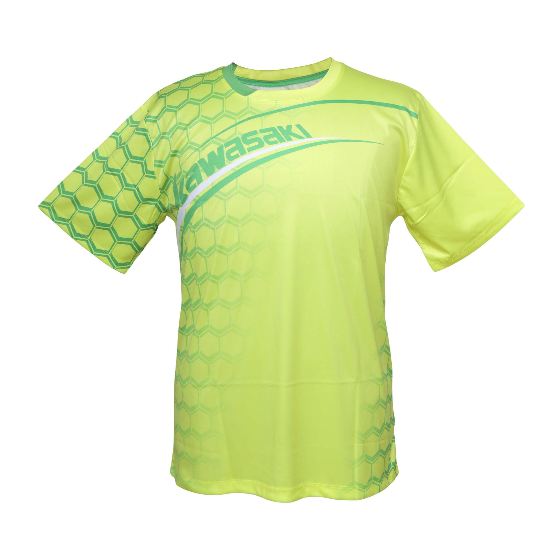 kawasaki kids t-shirt, yellow badminton t-shirt, lightweight junior sportswear, breathable fabric kids top, kids dryforze badminton shirt,  junior apparel, children’s badminton t-shirt, moisture control kids top, bright yellow sports shirt, youth court wear, badminton shirt for kids, soft fabric kids tee, kawasaki dry-fit junior shirt, stretchable badminton t-shirt, kawasaki children’s activewear, junior performance wear, kids training gear, unisex kids t-shirt, sports t-shirt for kids, junior court t-shirt