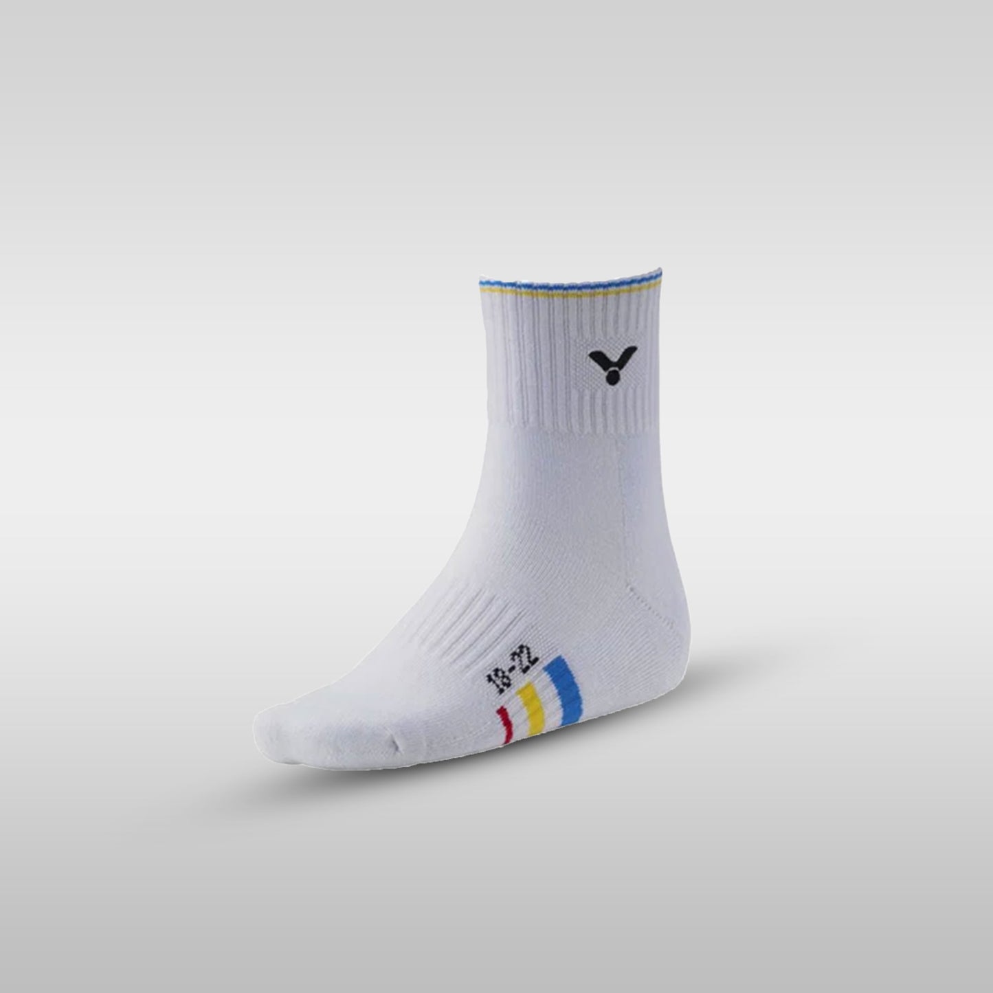Victor SK021 Junior Badminton Sport Socks – Breathable, Cushioned (Yellow / Blue / Pink)