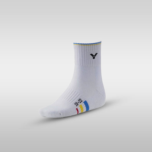 Victor SK021 Junior Badminton Sport Socks – Breathable, Cushioned (Yellow / Blue / Pink)
