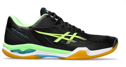 ASICS COURT FF 3 BLACK/LIME BURST BADMINTON SHOES UK 7