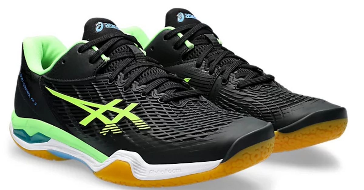 ASICS COURT FF 3 BLACK/LIME BURST BADMINTON SHOES UK 7
