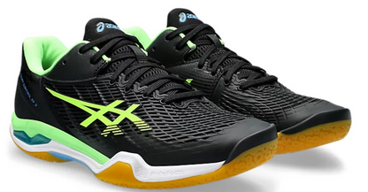 ASICS COURT FF 3 BLACK/LIME BURST BADMINTON SHOES UK 7