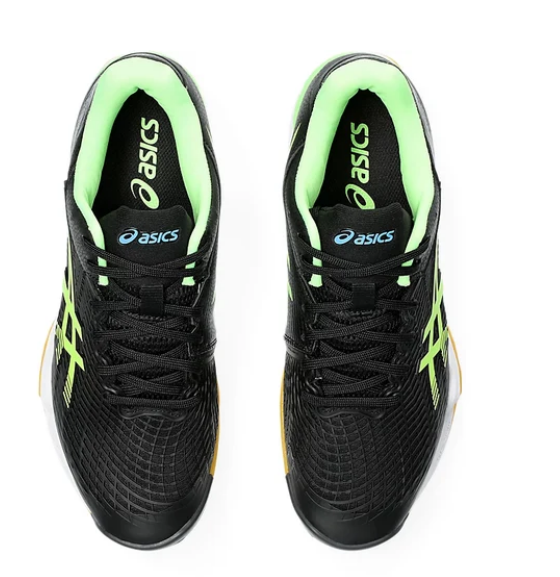 ASICS COURT FF 3 BLACK/LIME BURST BADMINTON SHOES UK 7