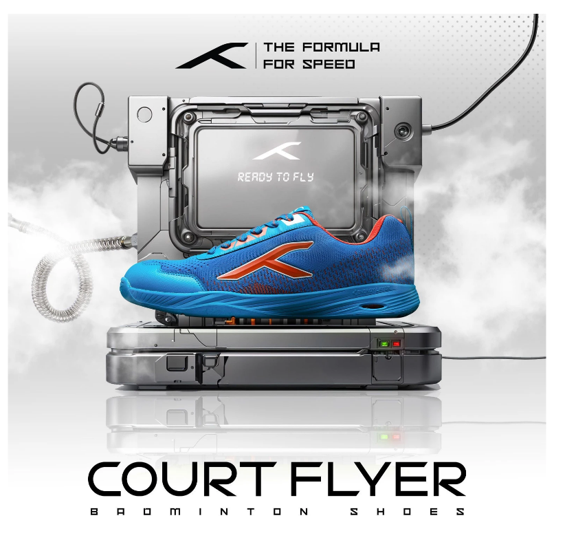 HUNDRED COURT FLYER BADMINTON SHOES BLUE/ORANGE