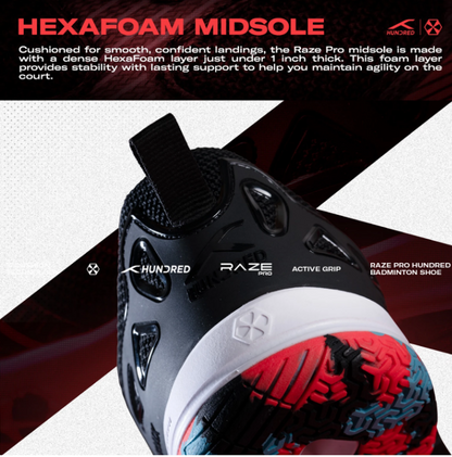 HUNDRED RAZE PRO BADMINTON SHOES BLACK/ORANGE/BLUE