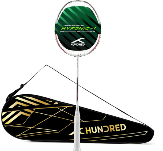 HUNDRED HYFONIC 1 - 5U UNSTRUNG BADMINTON RACQUET (PEARL WHITE)