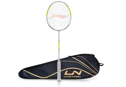 LI-NING AXFORCE TIGER BADMINTON RACQUET (WHITE/LIME) - 5U