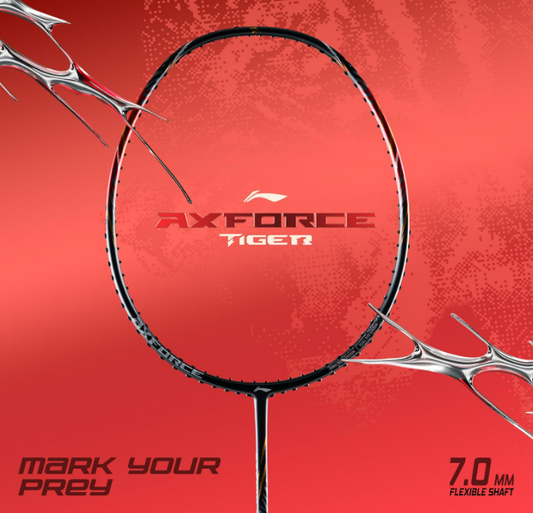 LI-NING AXFORCE TIGER BADMINTON RACQUET (BLACK/RED)