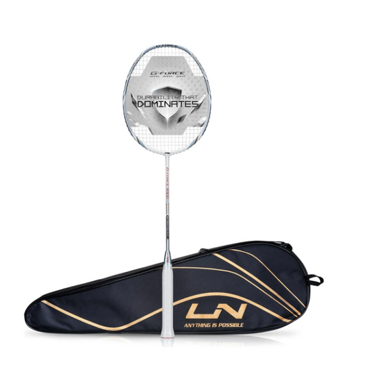 Li-Ning G-Force 8900 Extra Strong Badminton Racquet (White/Silver)
