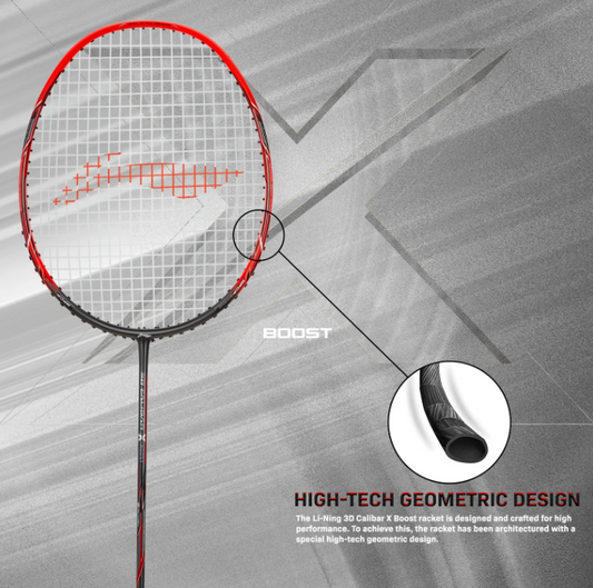 Li-Ning 3D Calibar-X Boost Badminton Racquet (Red/Black)